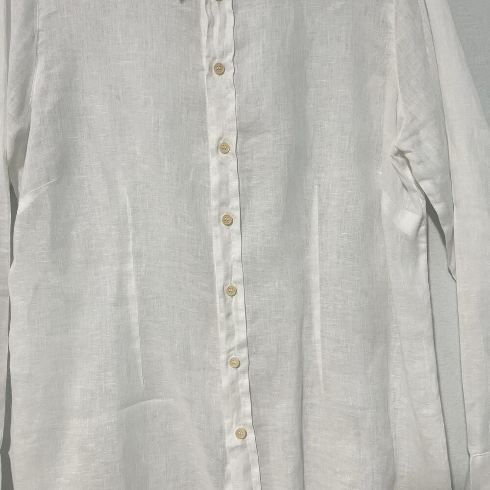CP Shades Linen Shirt Women L White Button Up Long Sleeve Lightweight Casual - Picture 4 of 11